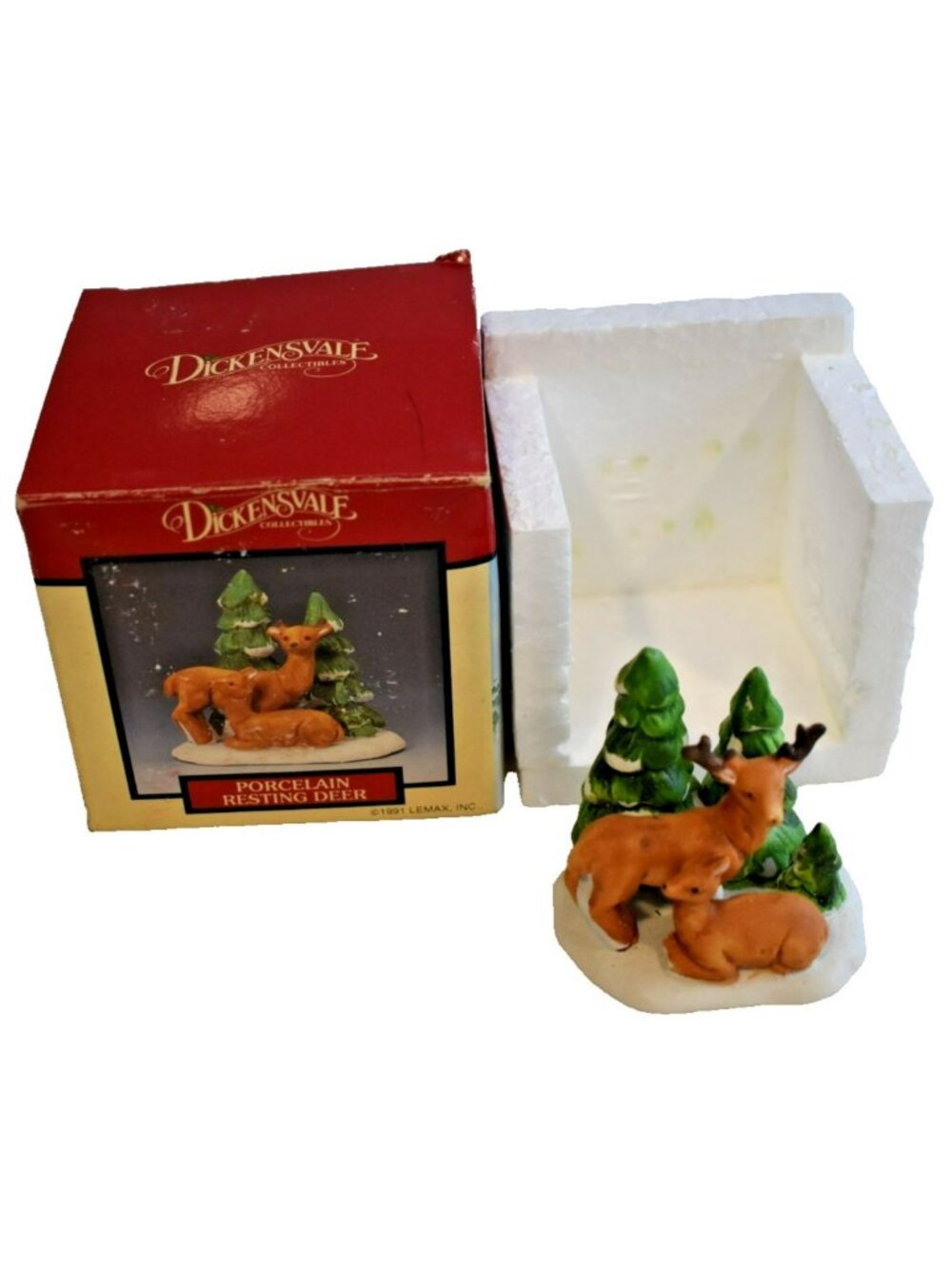 Lemax Dickensvale Village Porcelain Resting Deer Accessory Christmas Decoration
